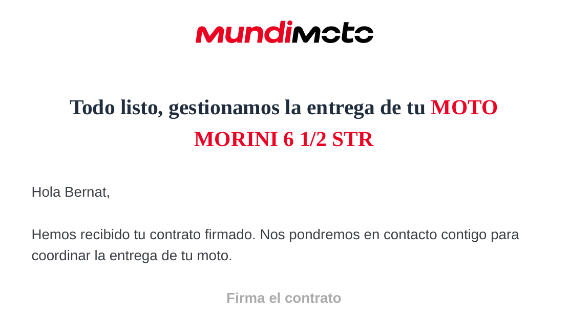 Todo listo, gestionamos la entrega