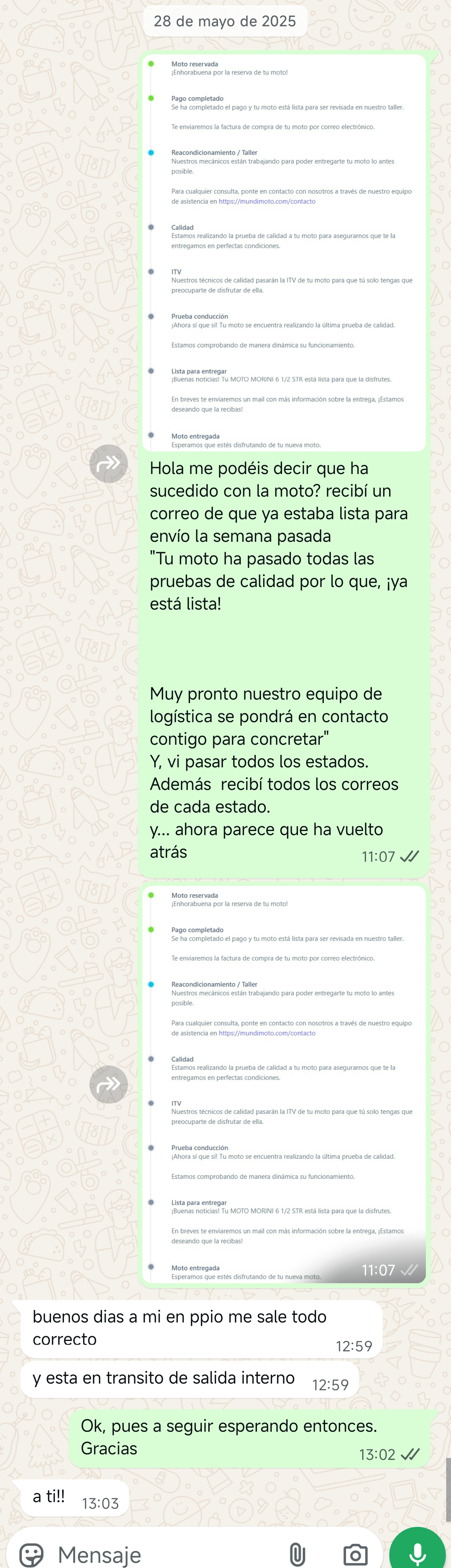 Conversación WhatsApp