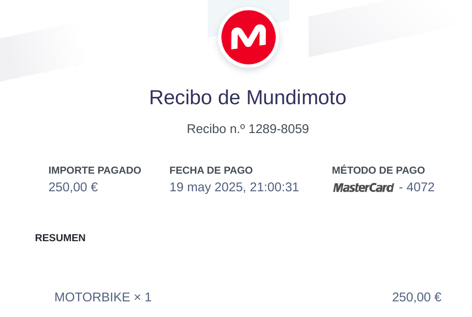Recibo de reserva